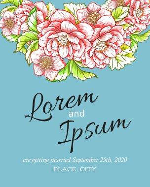 davetiyeli çiçek öğeleri