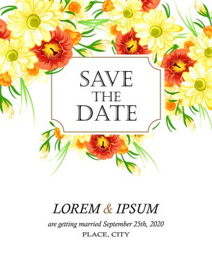 davetiyeli çiçek öğeleri