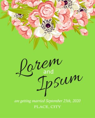 davetiyeli çiçek öğeleri