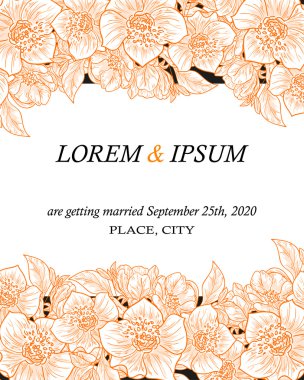 davetiyeli çiçek öğeleri