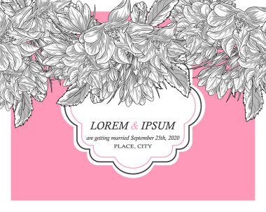 davetiyeli çiçek öğeleri