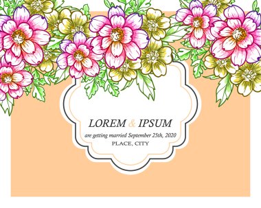 davetiyeli çiçek öğeleri