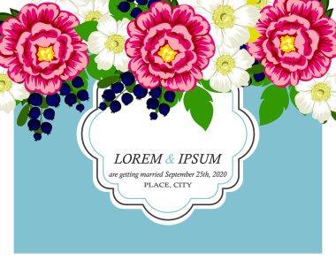 davetiyeli çiçek öğeleri