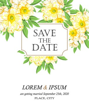 davetiyeli çiçek öğeleri