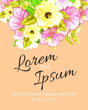 davetiyeli çiçek öğeleri