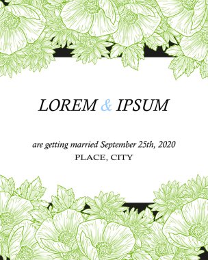 davetiyeli çiçek öğeleri