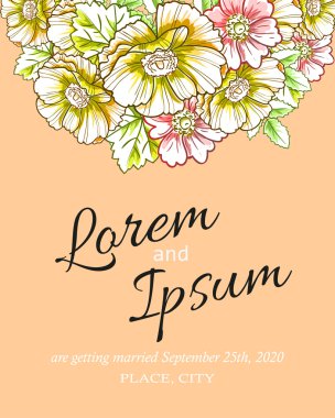 davetiyeli çiçek öğeleri