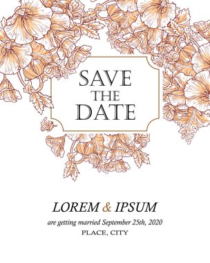 davetiyeli çiçek öğeleri