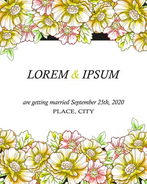 davetiyeli çiçek öğeleri