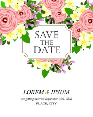 davetiyeli çiçek öğeleri