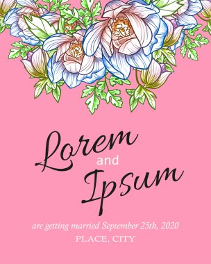 davetiyeli çiçek öğeleri