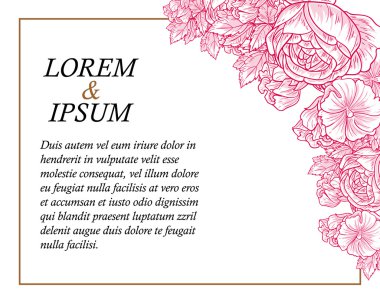 davetiyeli çiçek öğeleri