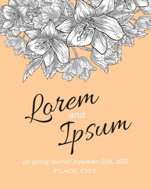 davetiyeli çiçek öğeleri