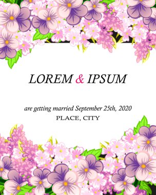 davetiyeli çiçek öğeleri