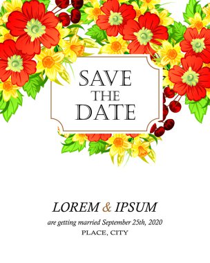 davetiyeli çiçek öğeleri