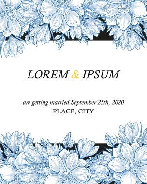 davetiyeli çiçek öğeleri