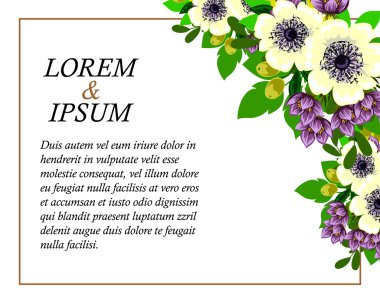 davetiyeli çiçek öğeleri