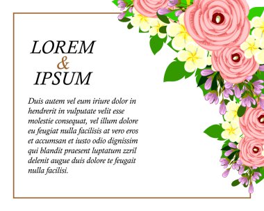 davetiyeli çiçek öğeleri