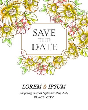 davetiyeli çiçek öğeleri