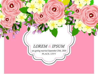 davetiyeli çiçek öğeleri