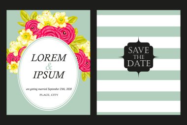 davetiyeli çiçek öğeleri