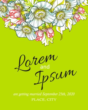 davetiyeli çiçek öğeleri