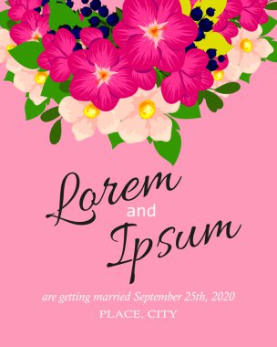 davetiyeli çiçek öğeleri