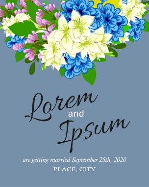 davetiyeli çiçek öğeleri