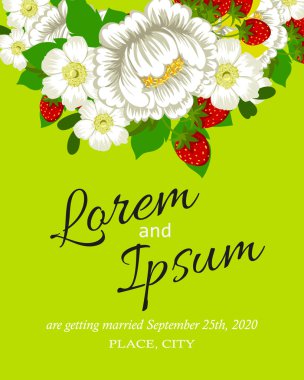 davetiyeli çiçek öğeleri