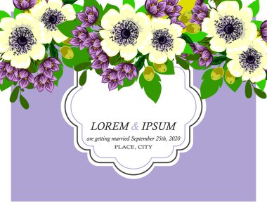 davetiyeli çiçek öğeleri