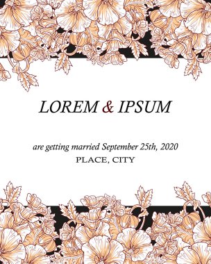 davetiyeli çiçek öğeleri