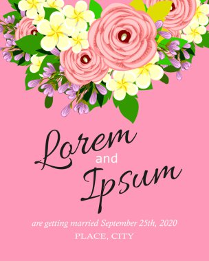 davetiyeli çiçek öğeleri