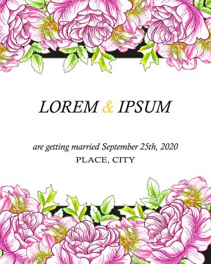 davetiyeli çiçek öğeleri