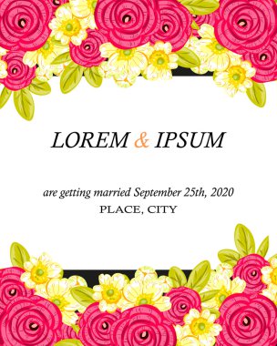 davetiyeli çiçek öğeleri