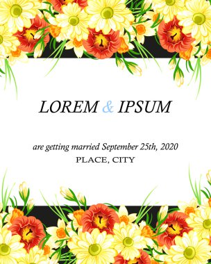 davetiyeli çiçek öğeleri