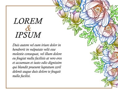 davetiyeli çiçek öğeleri