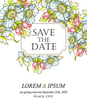 davetiyeli çiçek öğeleri