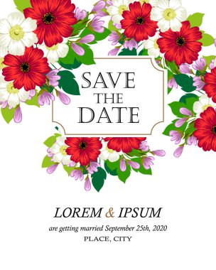 davetiyeli çiçek öğeleri