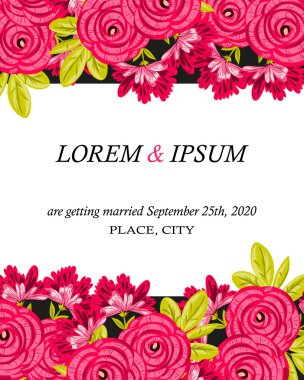 davetiyeli çiçek öğeleri