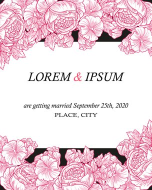 davetiyeli çiçek öğeleri