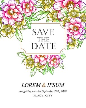 davetiyeli çiçek öğeleri