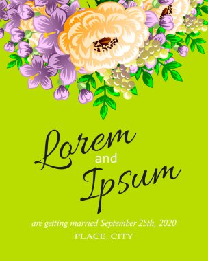 davetiyeli çiçek öğeleri