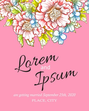 davetiyeli çiçek öğeleri