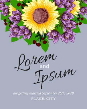 davetiyeli çiçek öğeleri