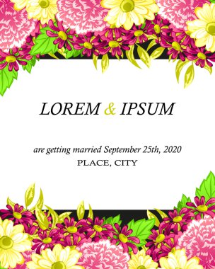 davetiyeli çiçek öğeleri