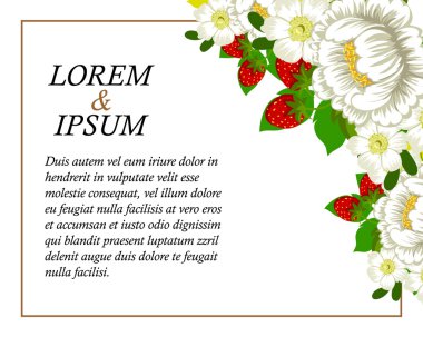 davetiyeli çiçek öğeleri