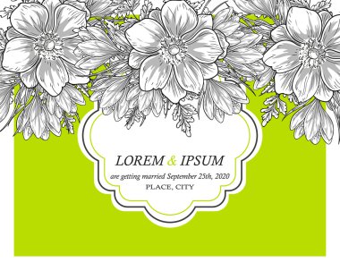 davetiyeli çiçek öğeleri