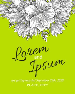 davetiyeli çiçek öğeleri