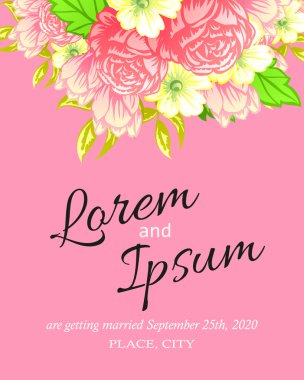 davetiyeli çiçek öğeleri