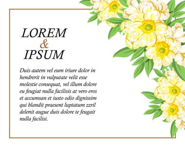 davetiyeli çiçek öğeleri